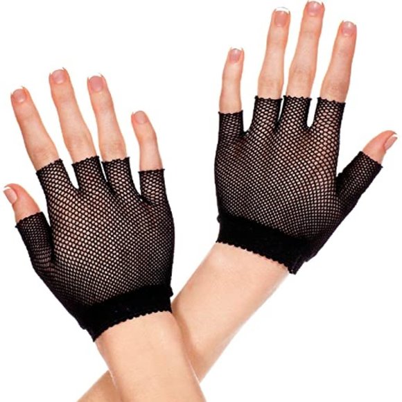 Women's Fishnet Wrist Length Hand Warmer- Black - Picture 1 of 2